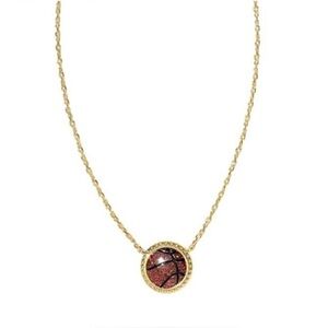 Kendra Scott Basketball Gold Orange Goldstone Short Necklace by Kendra Scott